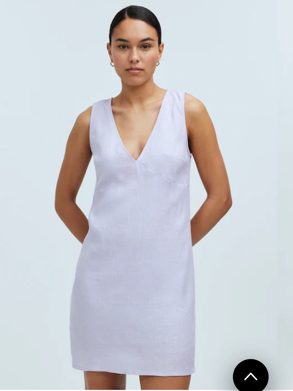 Madewell Ariana Violet V-Neck Linen Dress Size Small